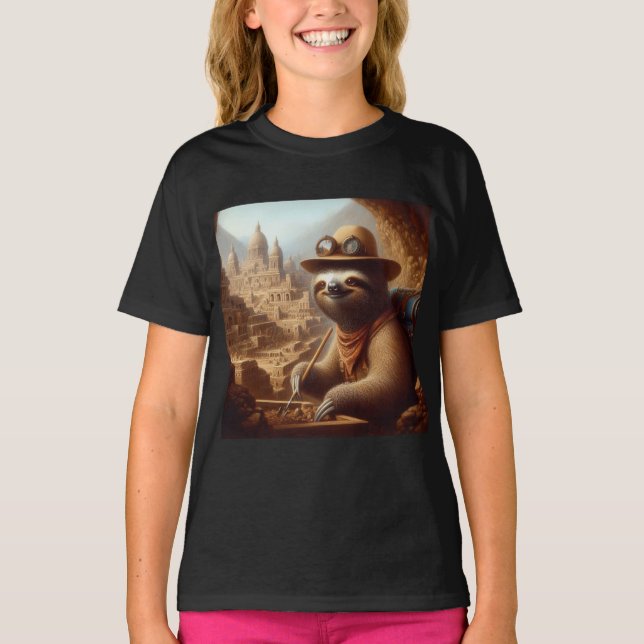 Sloth Archeologist T-Shirt (Front)