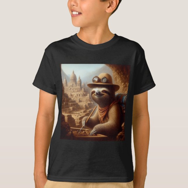 Sloth Archeologist T-Shirt (Front)