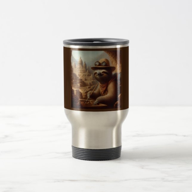 Sloth Archeologist Travel Mug (Center)