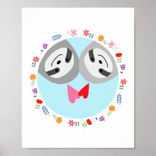 Sloth Art Poster Funny Happy Cute Sloth Art Print