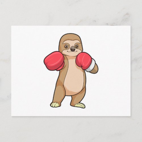 Sloth as Boxer with Boxing gloves Postcard