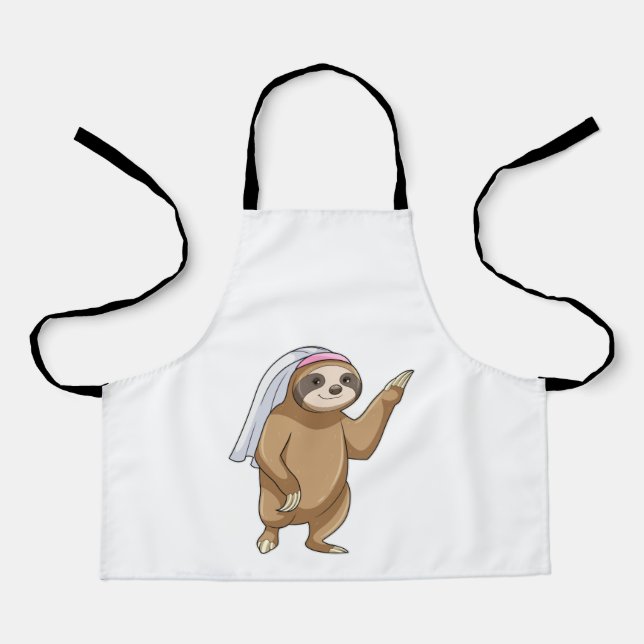 Sloth as Bride with Veil Apron (Front)