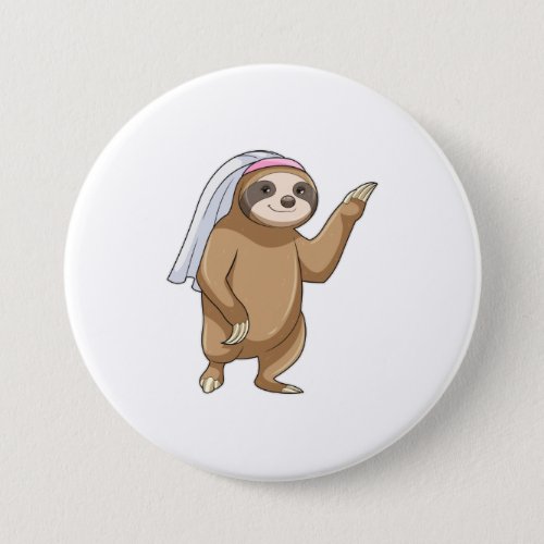 Sloth as Bride with Veil Button