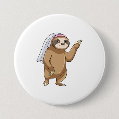 Sloth as Bride with Veil Button