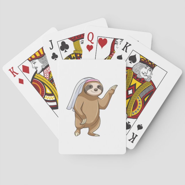 Sloth as Bride with Veil Poker Cards (Back)