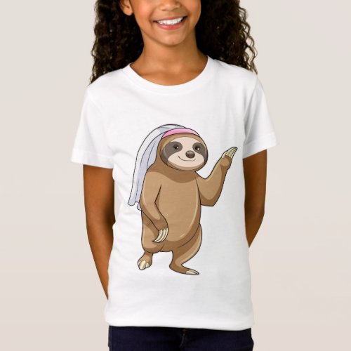 Sloth as Bride with Veil T_Shirt