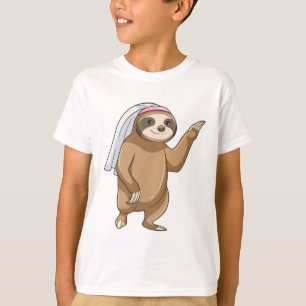 Sloth as Bride with Veil T-Shirt