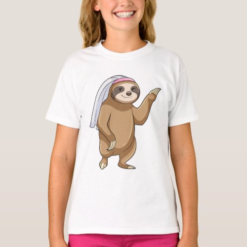 Sloth as Bride with Veil T_Shirt