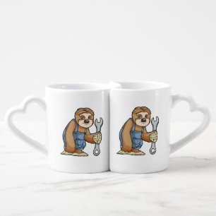 Sloth as Craftsman with Wrench Coffee Mug Set