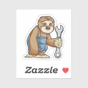 Sloth as Craftsman with Wrench Sticker