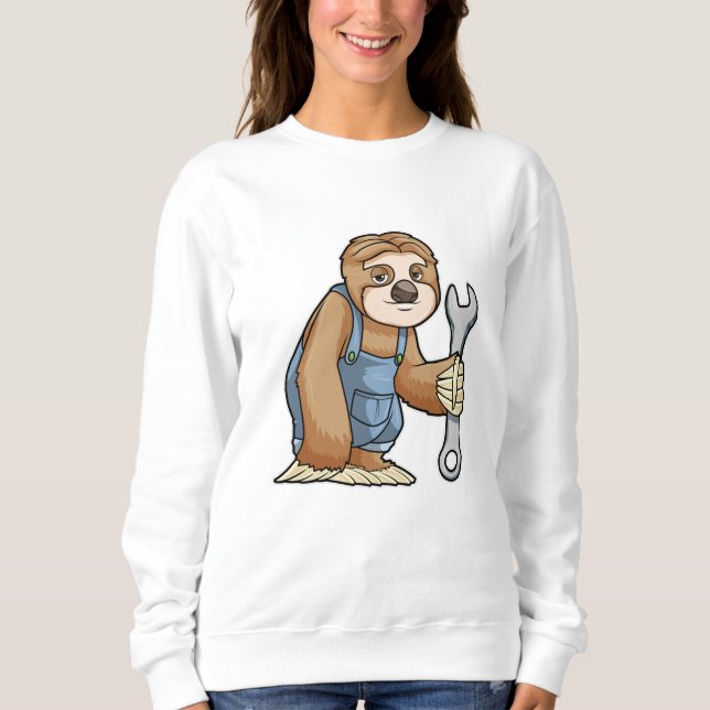 Sloth as Craftsman with Wrench Sweatshirt (Front)