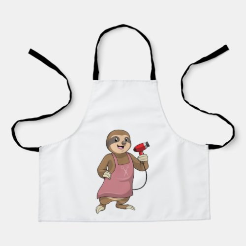 Sloth as Hair stylist with Hairdryer Apron