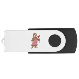 Sloth as Hair stylist with Hairdryer Flash Drive