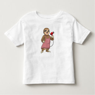 Sloth as Hair stylist with Hairdryer Toddler T-shirt