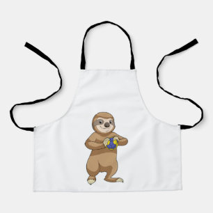 Sloth as Handball player with Handball Apron