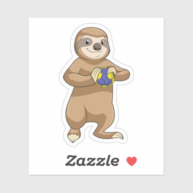 Sloth as Handball player with Handball Sticker (Sheet)