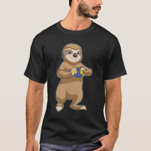 Sloth as Handball player with Handball T-Shirt