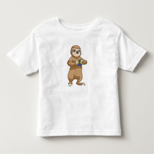 Sloth as Handball player with Handball Toddler T_shirt