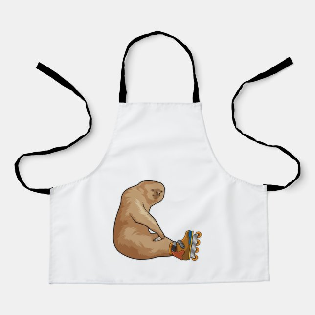 Sloth as Inline skater with Inline skates Apron (Front)
