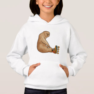 Sloth as Inline skater with Inline skates Hoodie