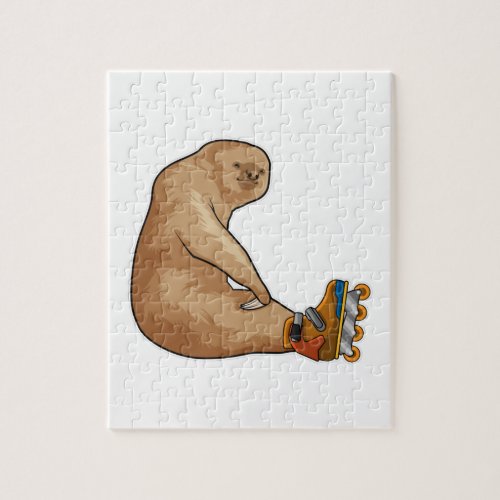 Sloth as Inline skater with Inline skates Jigsaw Puzzle