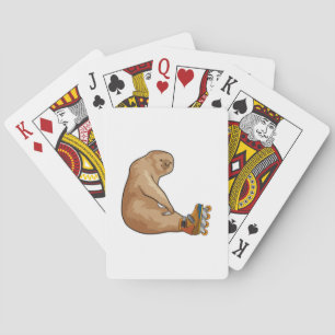 Sloth as Inline skater with Inline skates Poker Cards