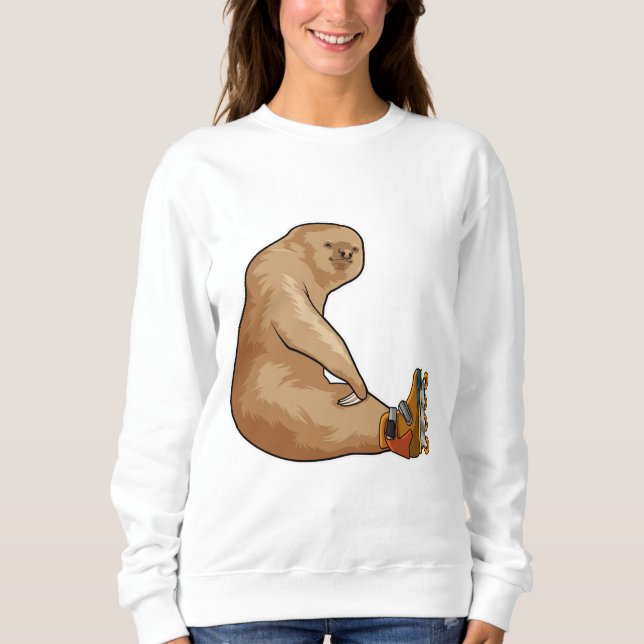 Sloth as Inline skater with Inline skates Sweatshirt (Front)