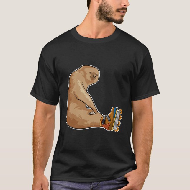 Sloth as Inline skater with Inline skates T-Shirt (Front)