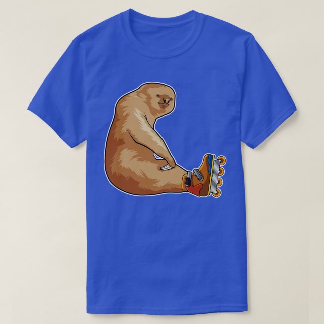 Sloth as Inline skater with Inline skates T-Shirt (Design Front)