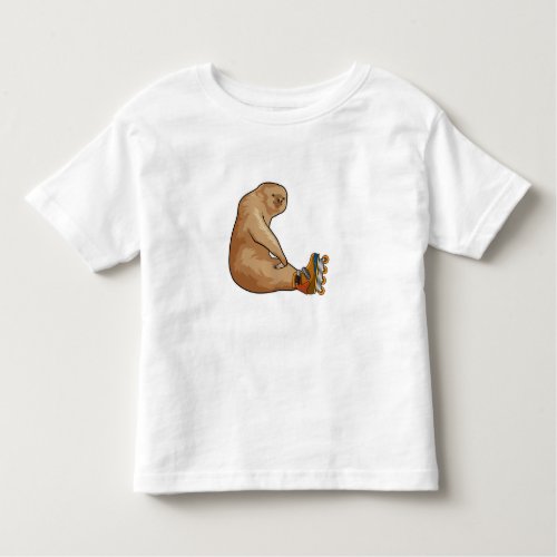 Sloth as Inline skater with Inline skates Toddler T_shirt