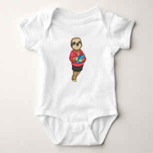 Sloth as Secretary with Notepad Baby Bodysuit