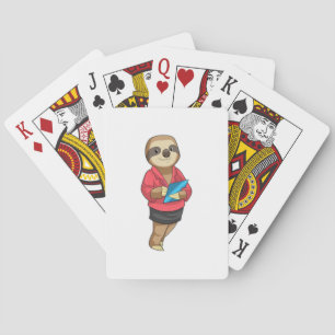 Sloth as Secretary with Notepad Poker Cards