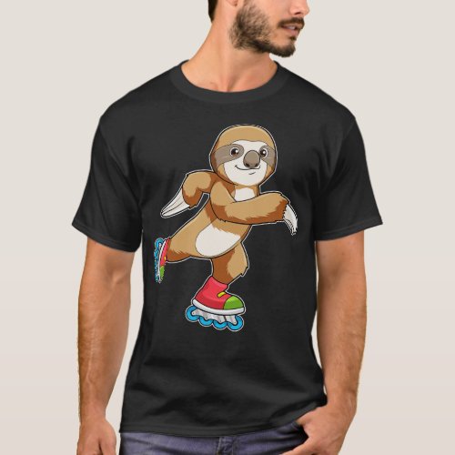 Sloth as Skater with Inline skates T_Shirt