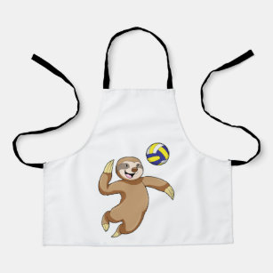 Sloth as Volleyball player with Volleyball Apron