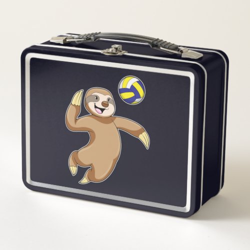 Sloth as Volleyball player with Volleyball Metal Lunch Box