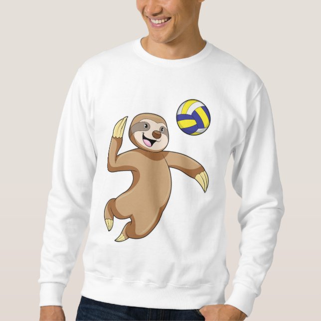Sloth as Volleyball player with Volleyball Sweatshirt (Front)