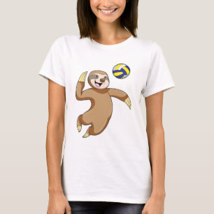 Sloth as Volleyball player with Volleyball T-Shirt