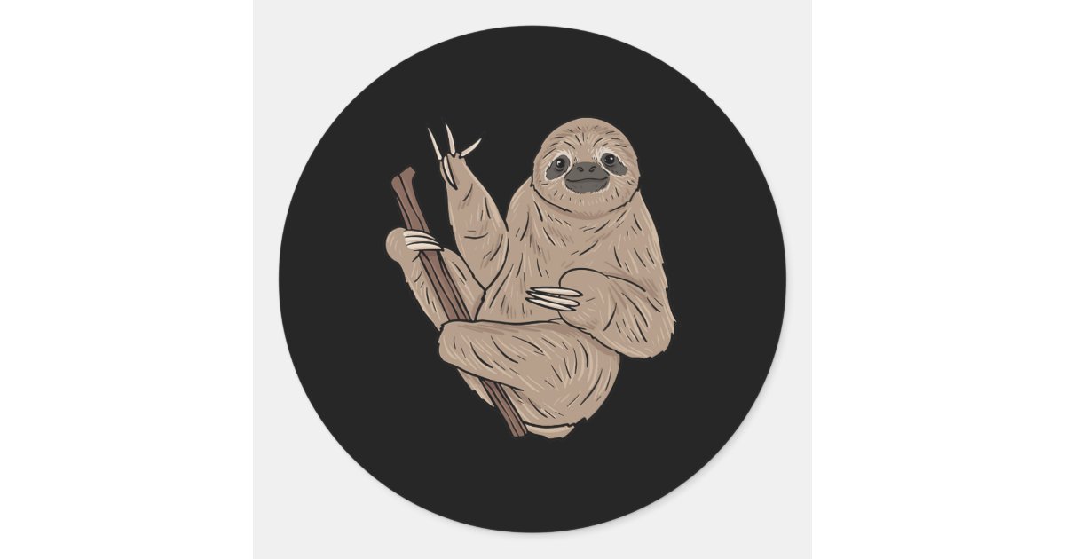 Sloth Asl Hand Gesture Deaf Hearing Loss Awareness Classic Round ...