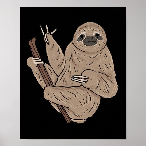 Sloth Asl Hand Gesture Deaf Hearing Loss Awareness Poster