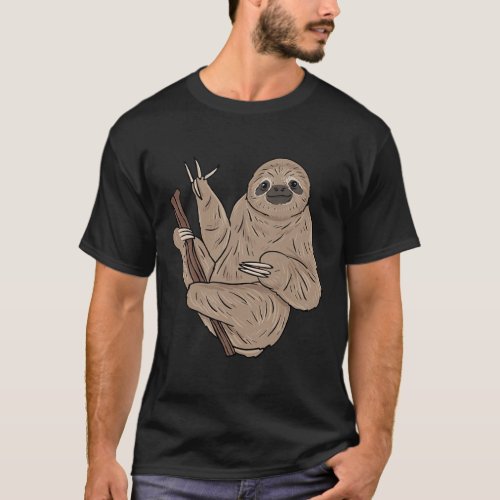 Sloth Asl Hand Gesture Deaf Hearing Loss Awareness T_Shirt