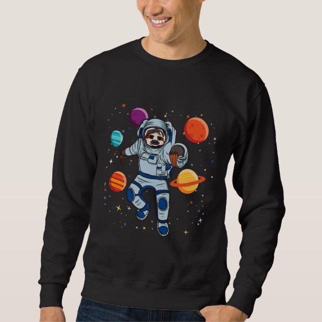 Sloth Astronaut In Space Sweatshirt (Front)