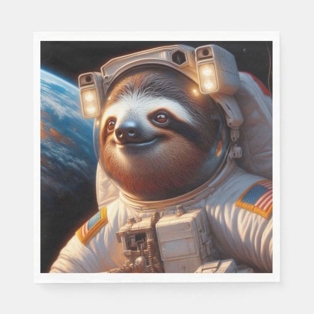 Sloth Astronaut Napkins (Front)