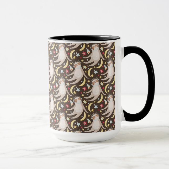 Sloth Astronaut Pattern Mug (Right)