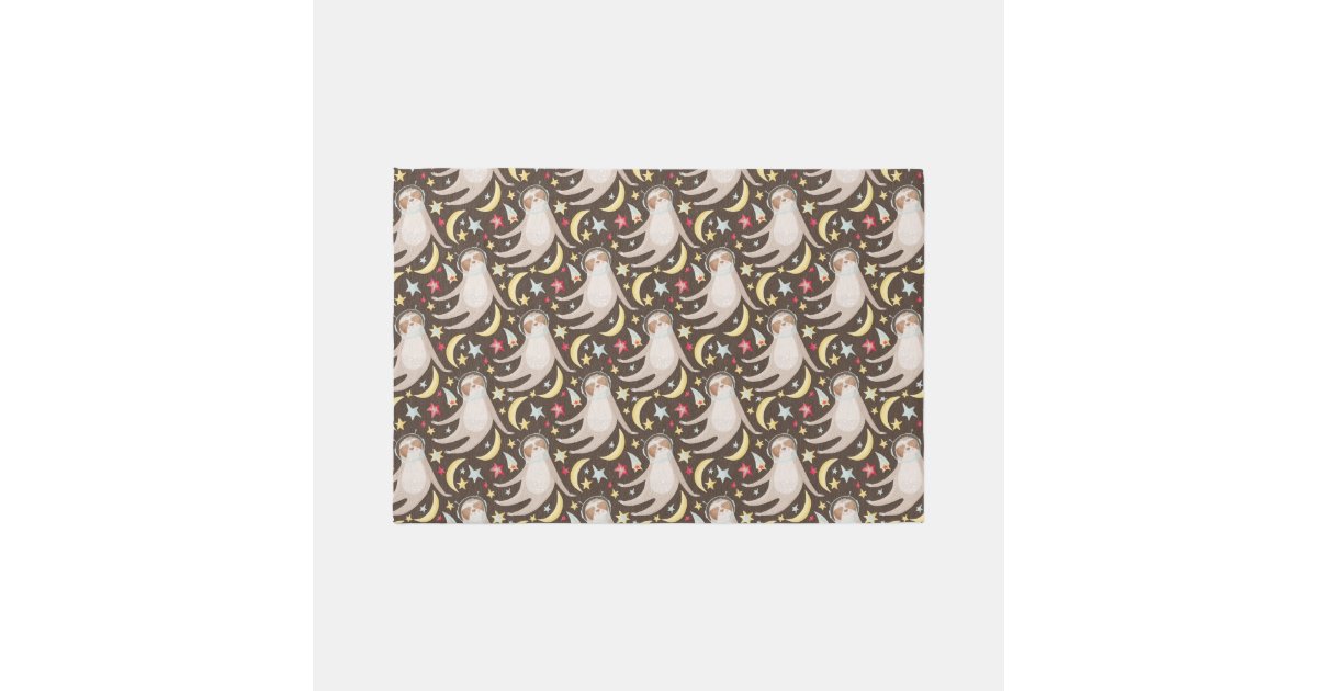 Sloth Astronaut Pattern Rug | Zazzle