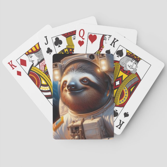 Sloth Astronaut Poker Cards (Back)