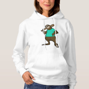 Sloth at Baseball with Baseball bat Hoodie