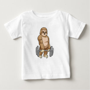 Sloth at Bodybuilding with Barbell Baby T-Shirt