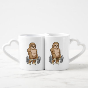 Sloth at Bodybuilding with Barbell Coffee Mug Set
