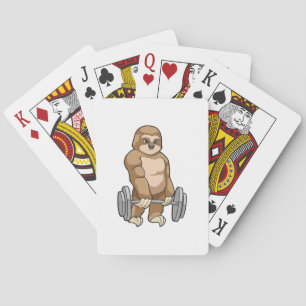 Sloth at Bodybuilding with Barbell Poker Cards