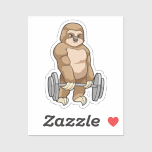 Sloth at Bodybuilding with Barbell Sticker